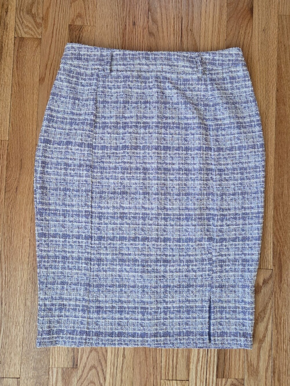 Tweed Pencil Skirt with Metallic Shimmer (Size Large) Kate Kasin